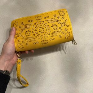 Yellow Laser-Cut Women's Clutch